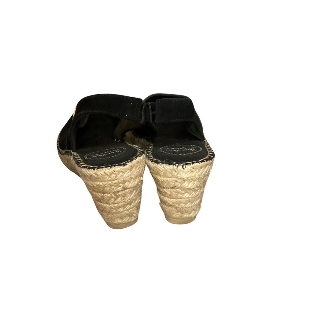 Toni Pons  Originals Black Suede Slingback Espadrille Wedge Sandals Size 40 9 - Picture 6 of 11
